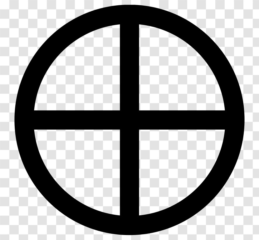 Earth Symbol Sun Cross Astronomical Symbols - Astronomy - Black And White Transparent PNG