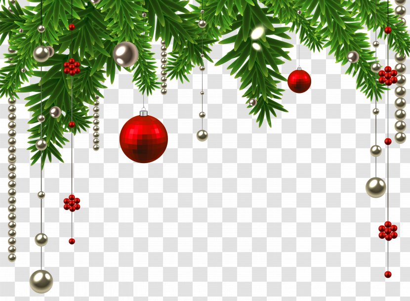 Christmas Decoration Ornament Tree - Branch - Hanging Ball Clipart Image Transparent PNG