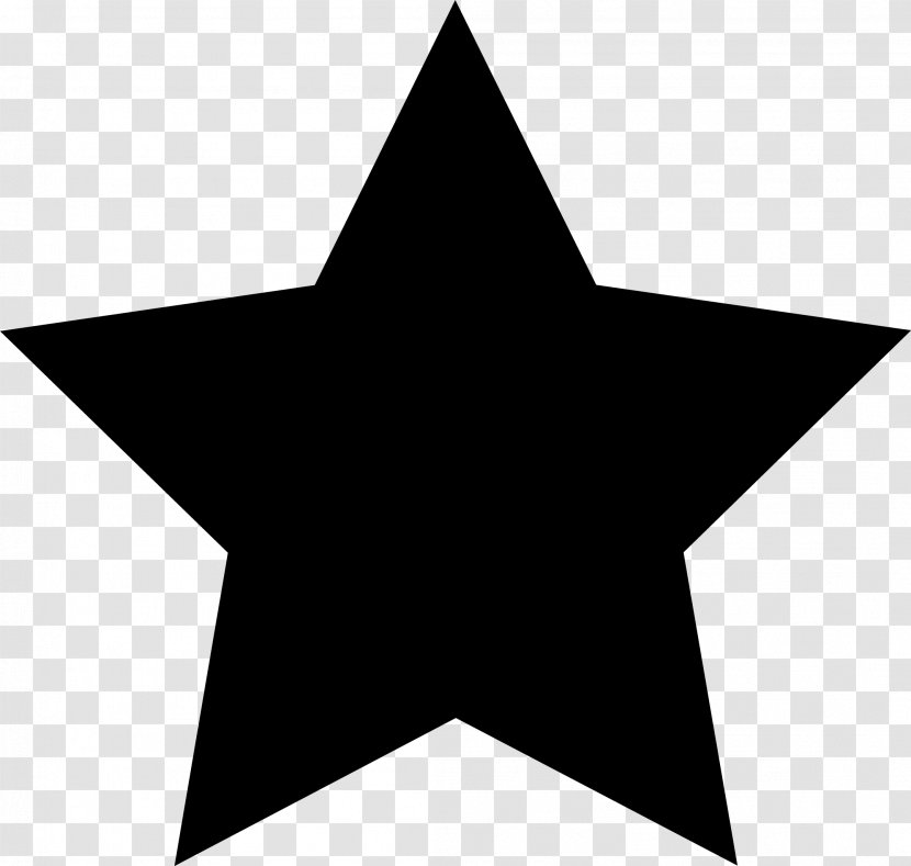 Star Symbol Shape Icon - Black And White - Image Transparent PNG