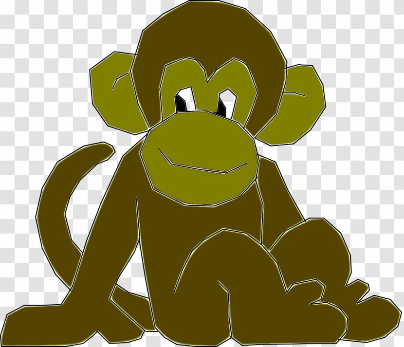 Monkey Free Content Clip Art - Fictional Character - Dark Green Transparent PNG