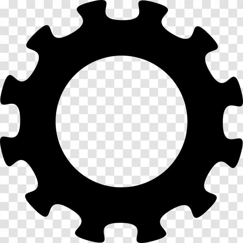 Gear Clip Art - Black - Sprocket Transparent PNG