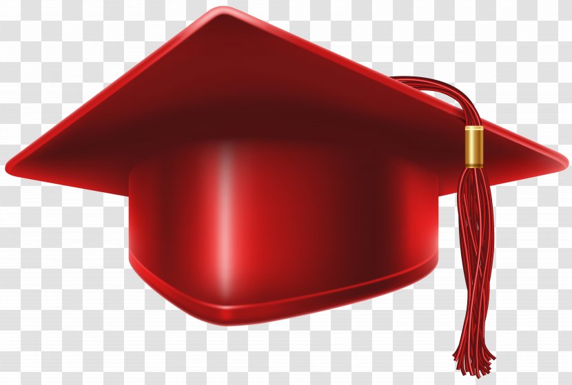 Red - Square Academic Cap - Graduation Clip Art Image Transparent PNG