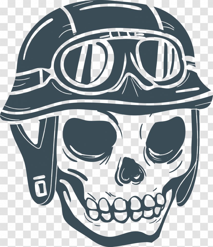 Motorcycle Helmet Calavera Skull Bicycle - Human - Vector Hand-painted Cartoon Skeleton Transparent PNG