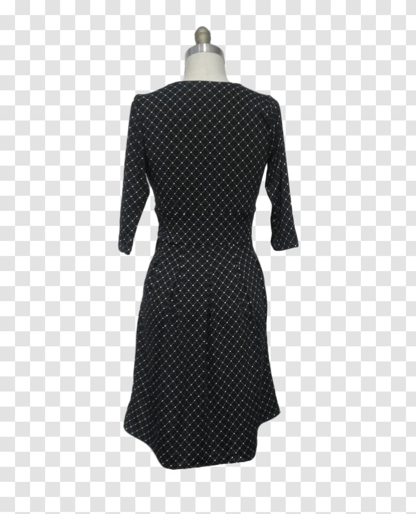 Polka Dot Little Black Dress Sleeve Neck - White Dots Transparent PNG