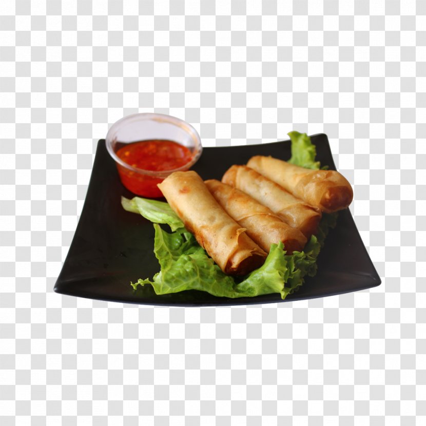 Spring Roll Food Sushi Platter Restaurant - Tableware Transparent PNG