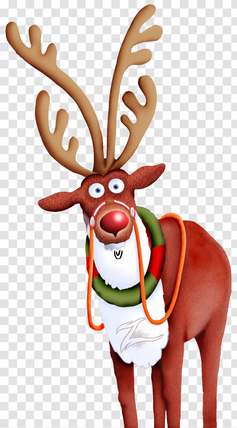 Rudolph Reindeer Santa Claus Candy Cane Christmas Transparent PNG