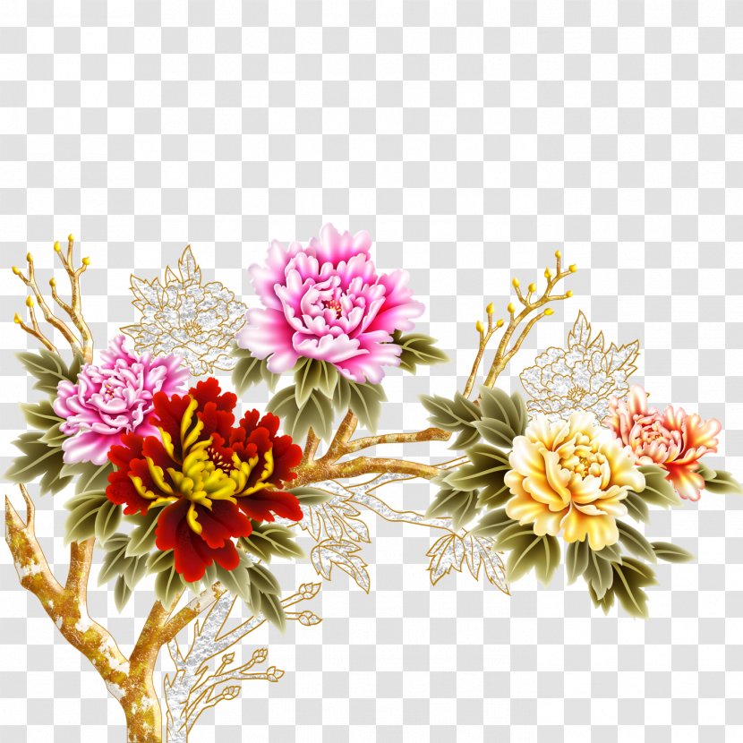 Foshan Moutan Peony Flower - Chrysanths Transparent PNG