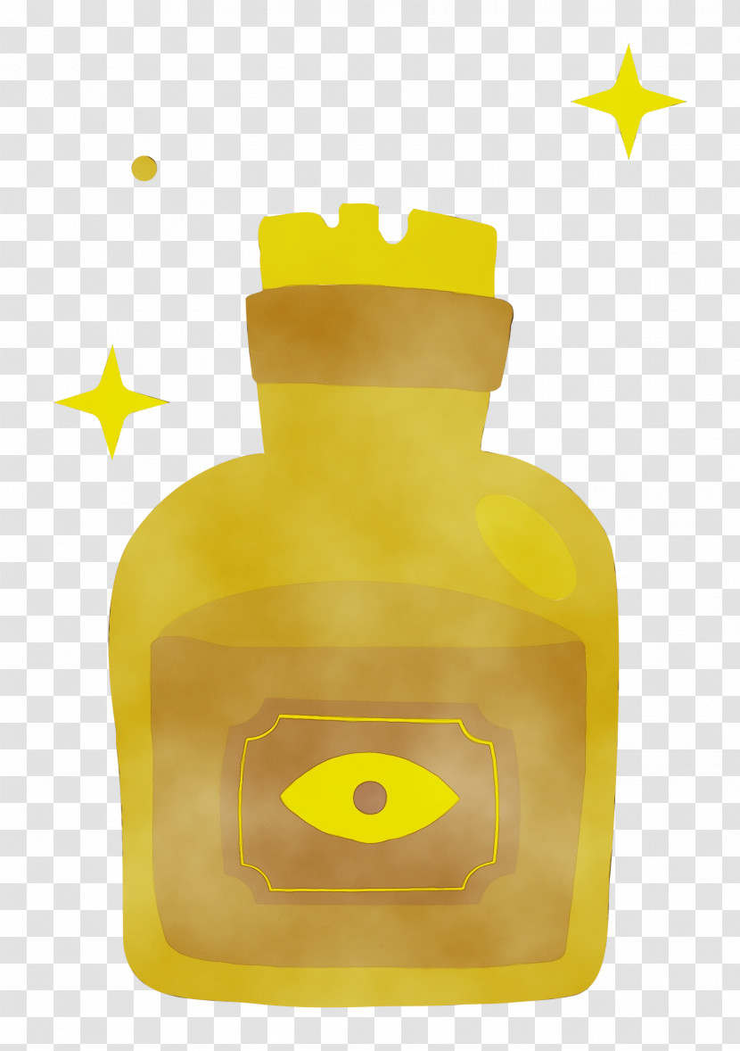 Glass Bottle Liquid Bottle Glass Yellow Transparent PNG