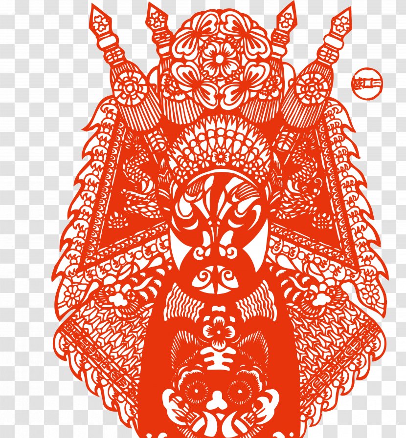 Chinese Paper Cutting China Peking Opera - Facebook Transparent PNG