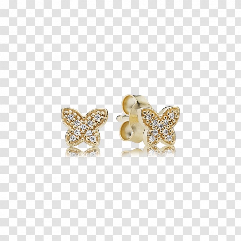 The Earring Pandora Cubic Zirconia Gold - Diamond Transparent PNG