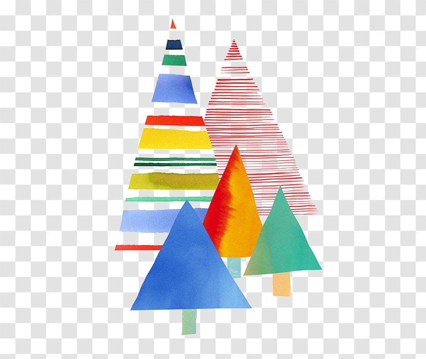 Christmas Tree Download - Cone - Painted The Color Of Transparent PNG