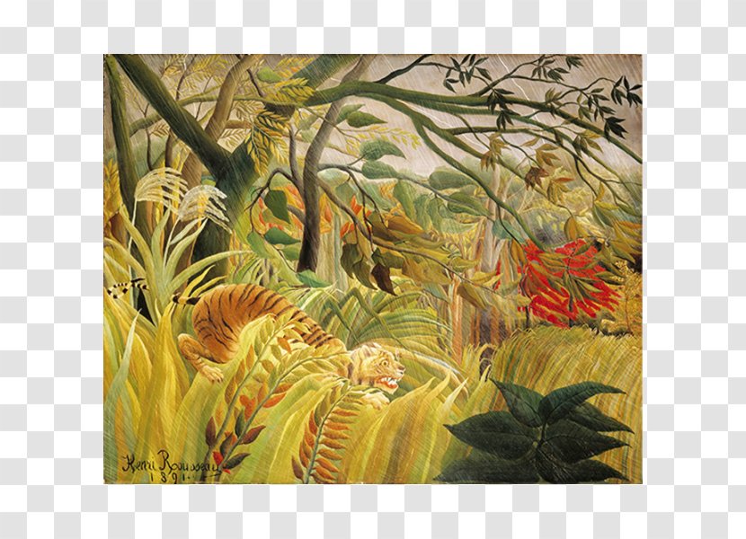Tiger In A Tropical Storm National Gallery Exotic Landscape Painting Painter Transparent PNG