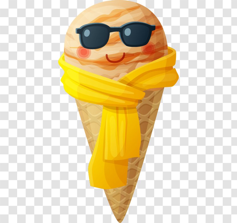 Ice Cream Pop Cartoon Illustration - Yellow - Cute Transparent PNG