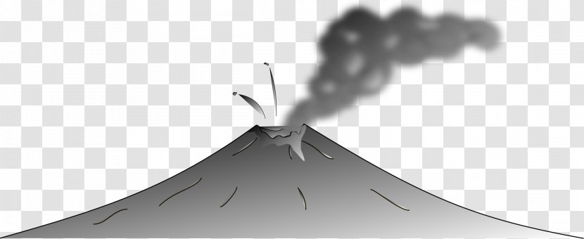 Volcano Black And White Clip Art - Magma Transparent PNG