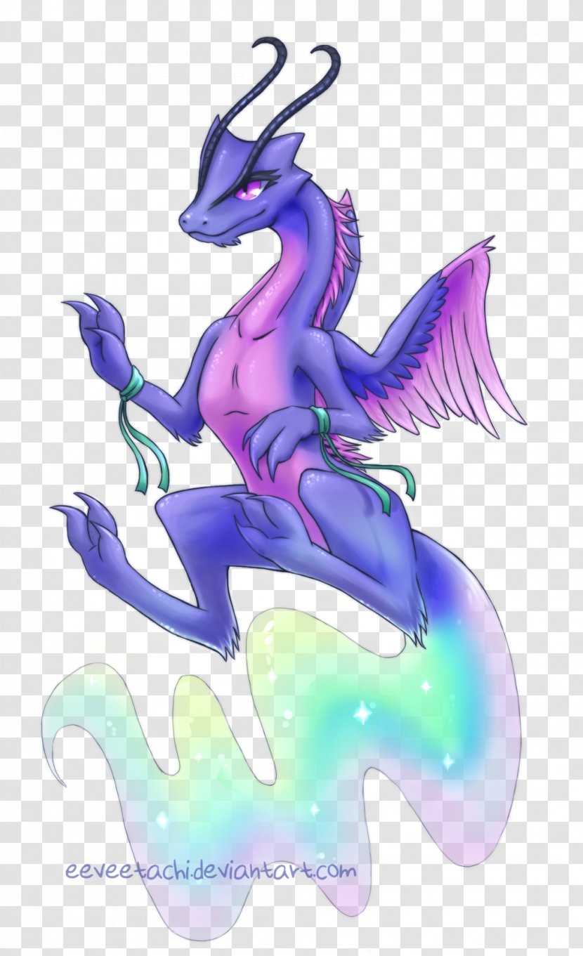 Dragon Cartoon Figurine Fish - Purple Transparent PNG