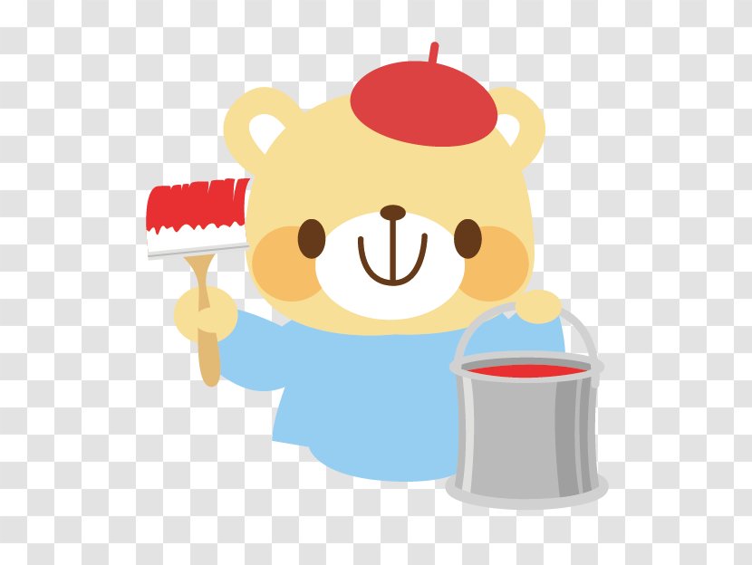 Bear Painting Cartoonist - Silhouette - Cartoon And Bucket Transparent PNG