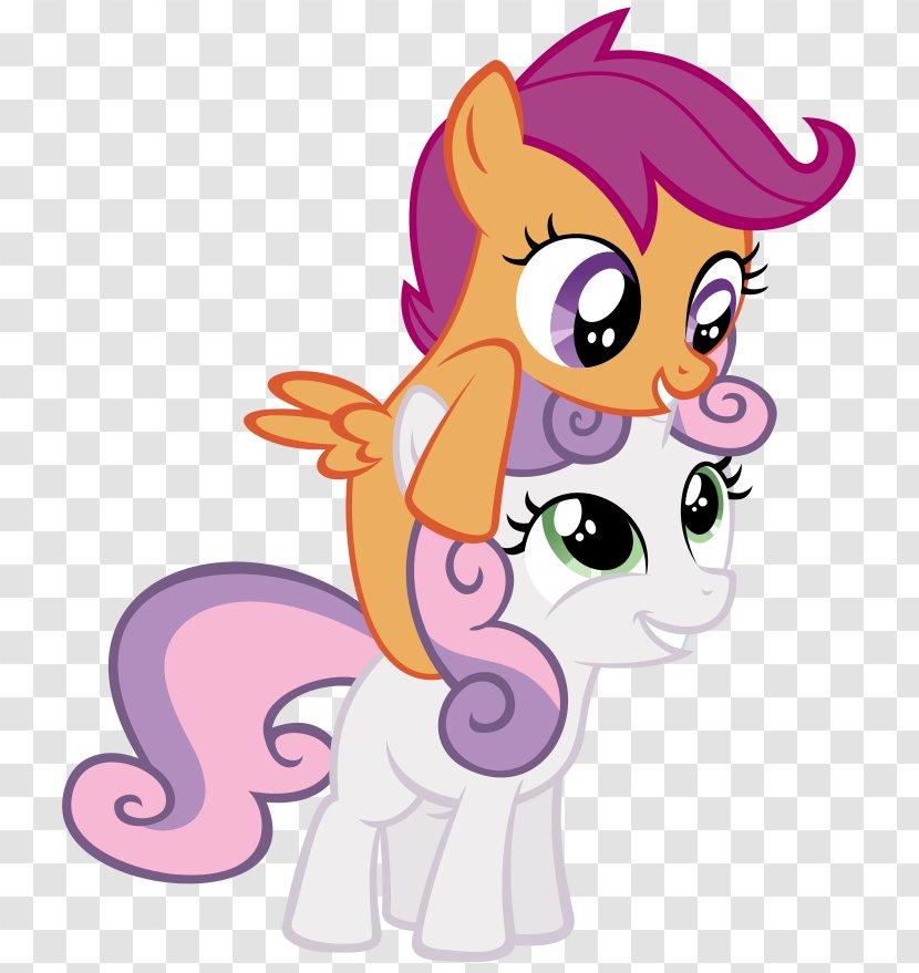 Pony Sweetie Belle Scootaloo Apple Bloom Princess Luna - Watercolor - Horse Transparent PNG