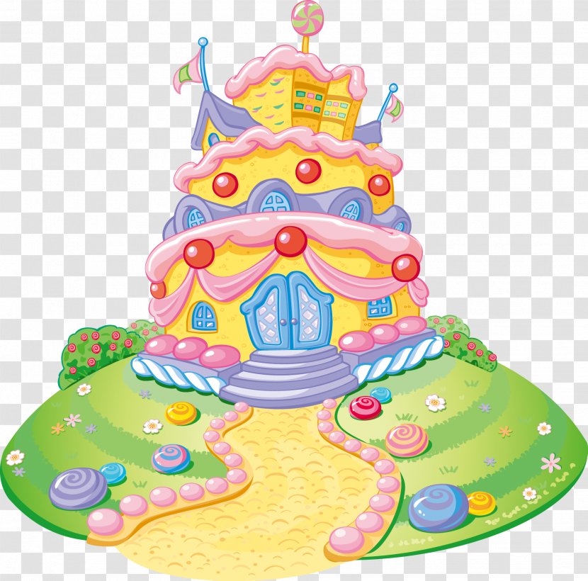 Ice Cream Lollipop Hansel And Gretel Candy - Party Hat - Vector Cartoon Cake House Transparent PNG