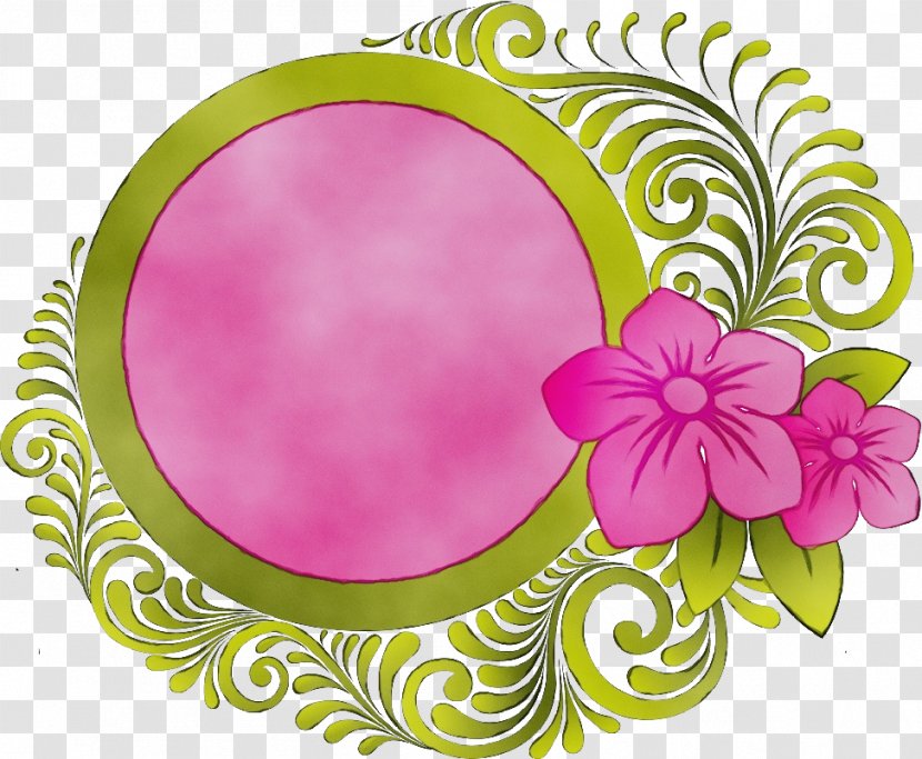 Pink Clip Art Magenta Plant Circle - Watercolor - Flower Hibiscus Transparent PNG