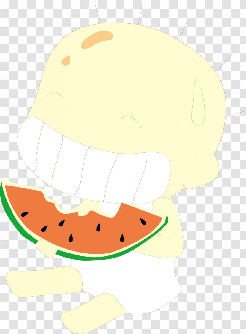 Watermelon Eating Cartoon Child - Jaw Transparent PNG