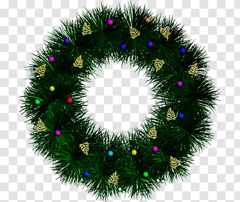 Christmas Decoration - Wreath - Pine Colorado Spruce Transparent PNG