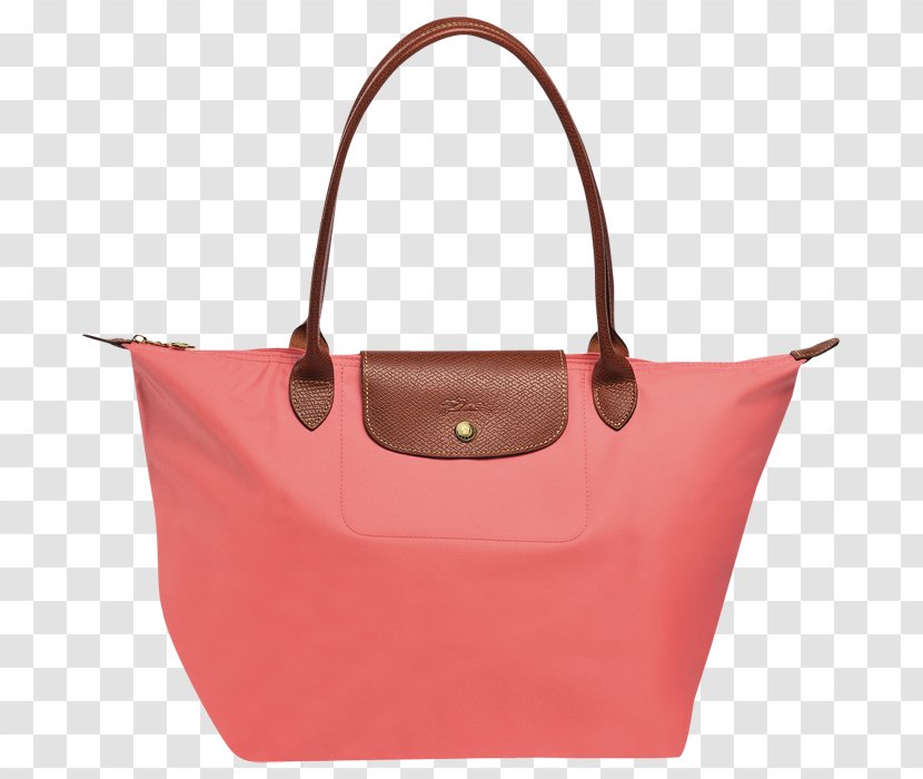 Longchamp Pliage Tote Bag Handbag - Peach Transparent PNG