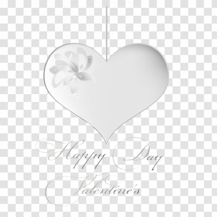 Heart White Black Font - Valentine's Day Love Transparent PNG