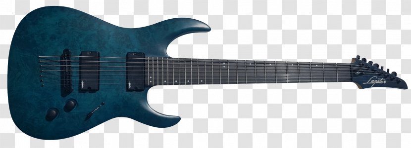 Electric Guitar Seven-string Blue - Plucked String Instruments Transparent PNG