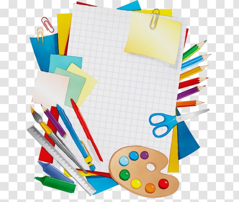 Stationery Paper Product Clip Art Construction - Watercolor - Office Supplies Transparent PNG