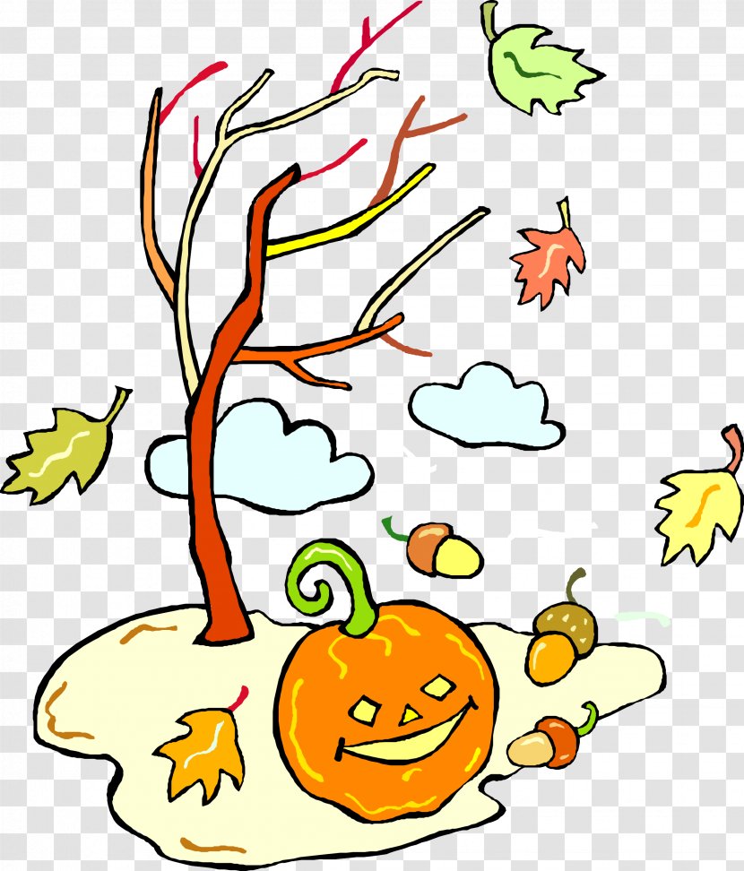Germany Weather - Happiness - Hand Painted Autumn Leaves Pumpkin Illustration Vector Transparent PNG