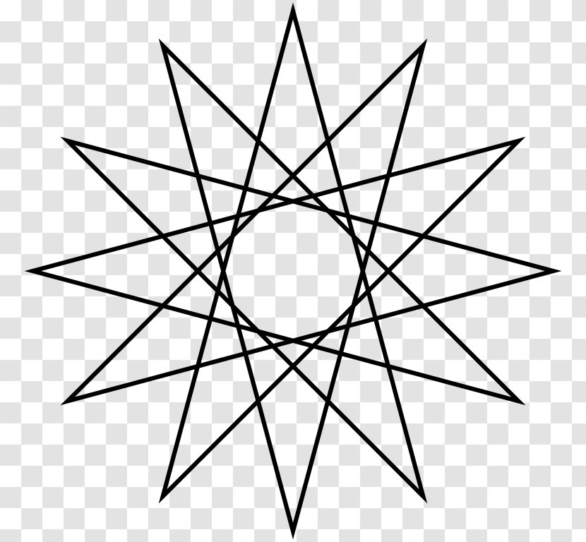 Star Polygon Regular Geometry Dodecagram - Black And White - 5 Transparent PNG