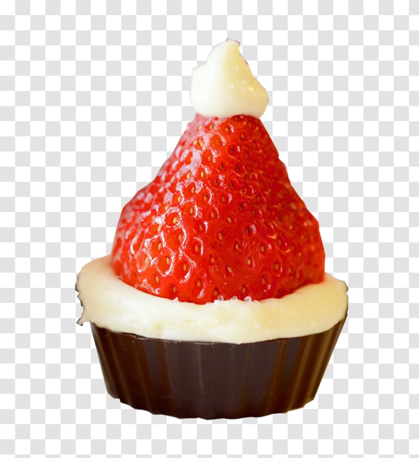 Cheesecake Santa Claus Cupcake Chocolate Brownie Cream - Baking Cup - Strawberry Cake Brown Sugar Transparent PNG