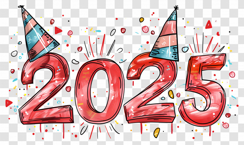 2025 Year - Festive 2025 New Year Celebration Graphic Transparent PNG