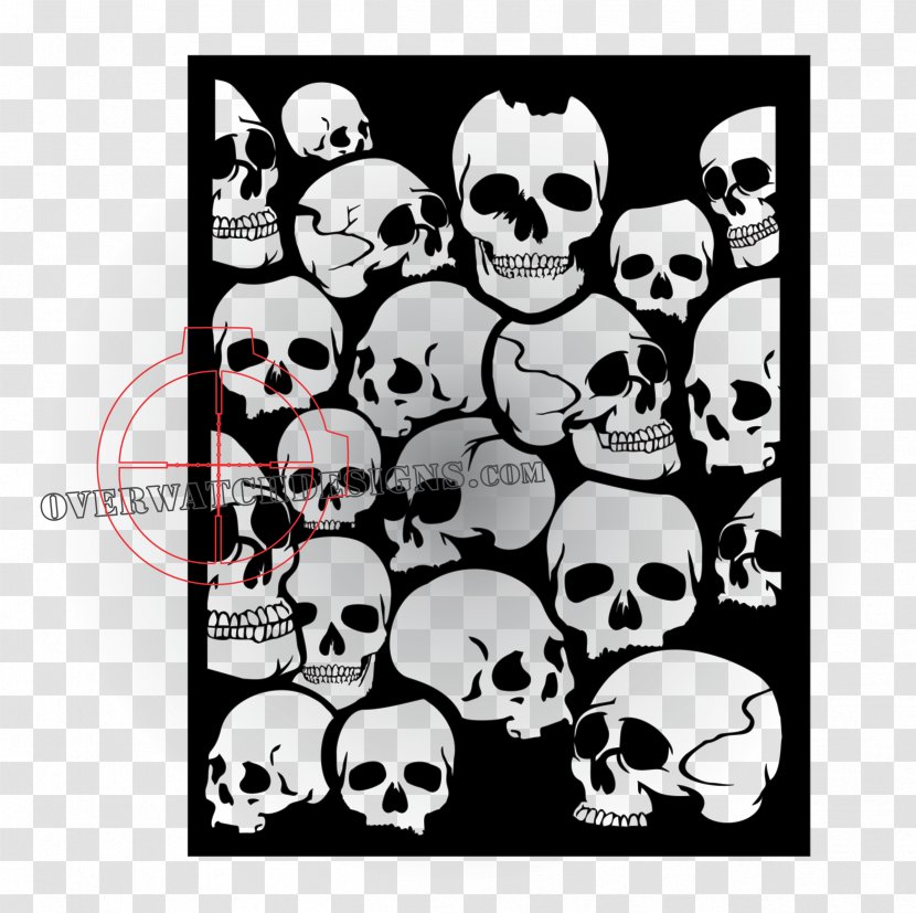 Stencil Skull Art Pattern - Decal - Camouflage Vector Transparent PNG