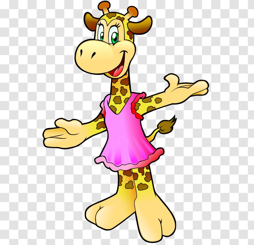 Giraffe Dress Clip Art - Public Domain - Wearing Clipart Transparent PNG