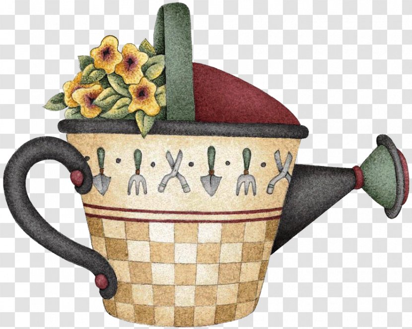 Ceramic Watering Cans Teapot Watercolor Painting Cuerda Seca - Country Music - Regadera Transparent PNG