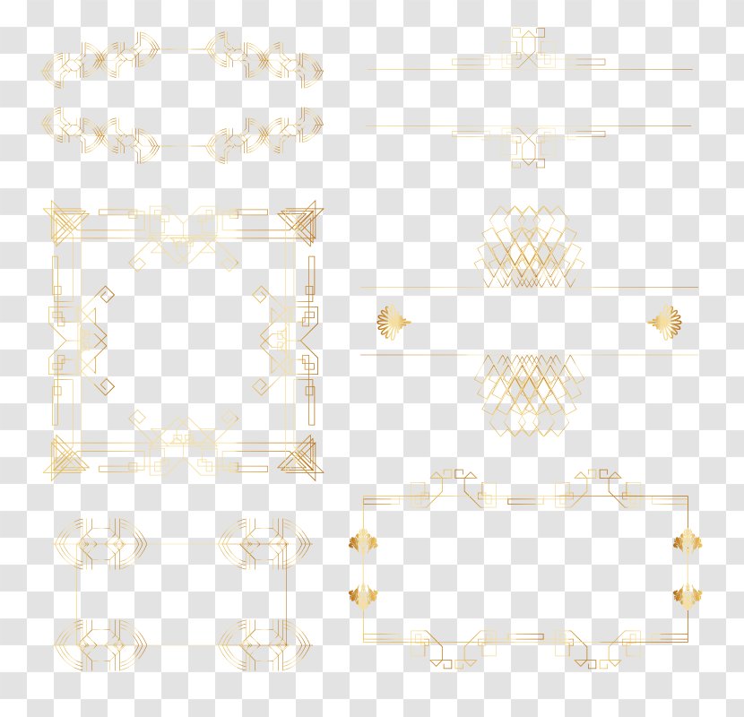 Symmetry Angle Pattern - White - Vector Gold Frame Transparent PNG