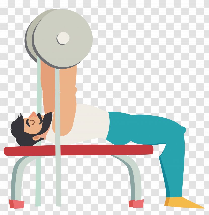 Bench Press Physical Exercise Squat - Arm - Cartoon Muscular Man Holding Barbell Movement Transparent PNG