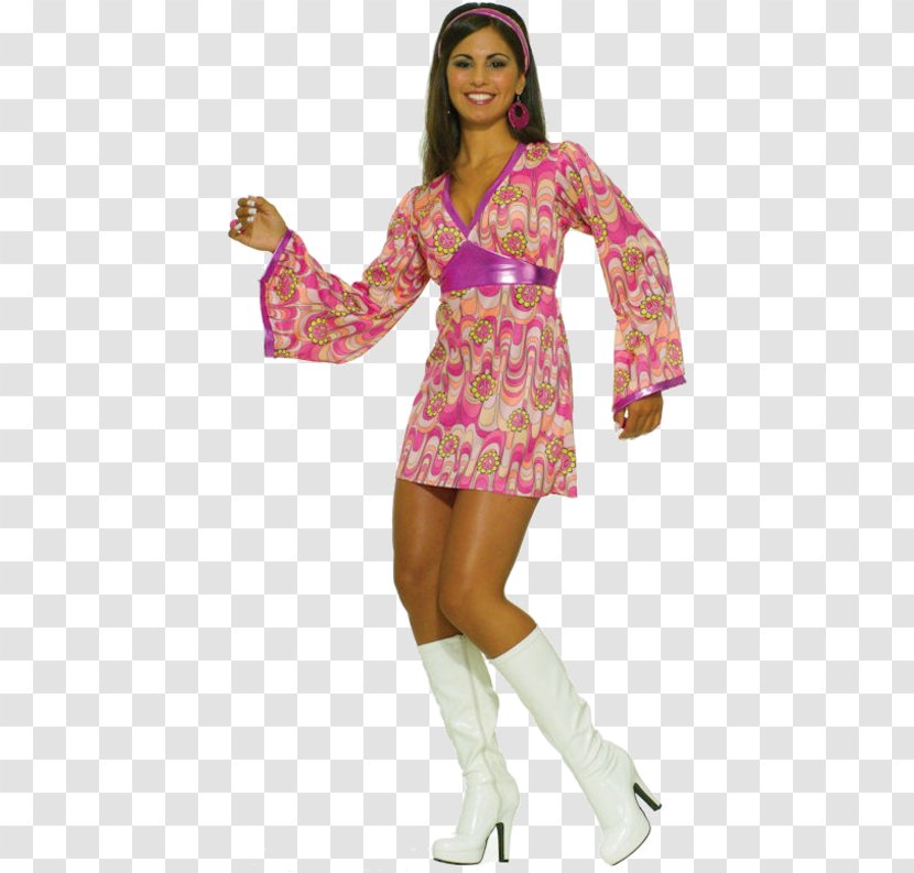 1960s Flower Power Fashion Clothing Costume - Sleeve - Dress Transparent PNG