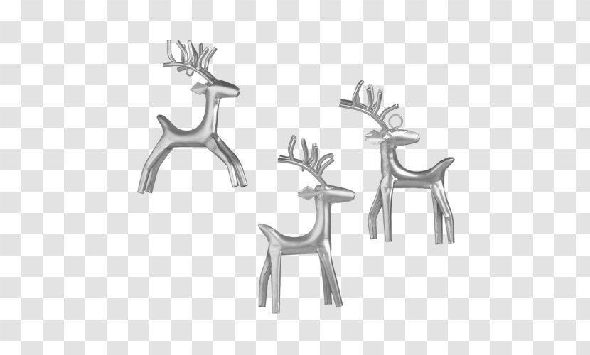 Reindeer Antler Christmas Ornament White - Silver Transparent PNG
