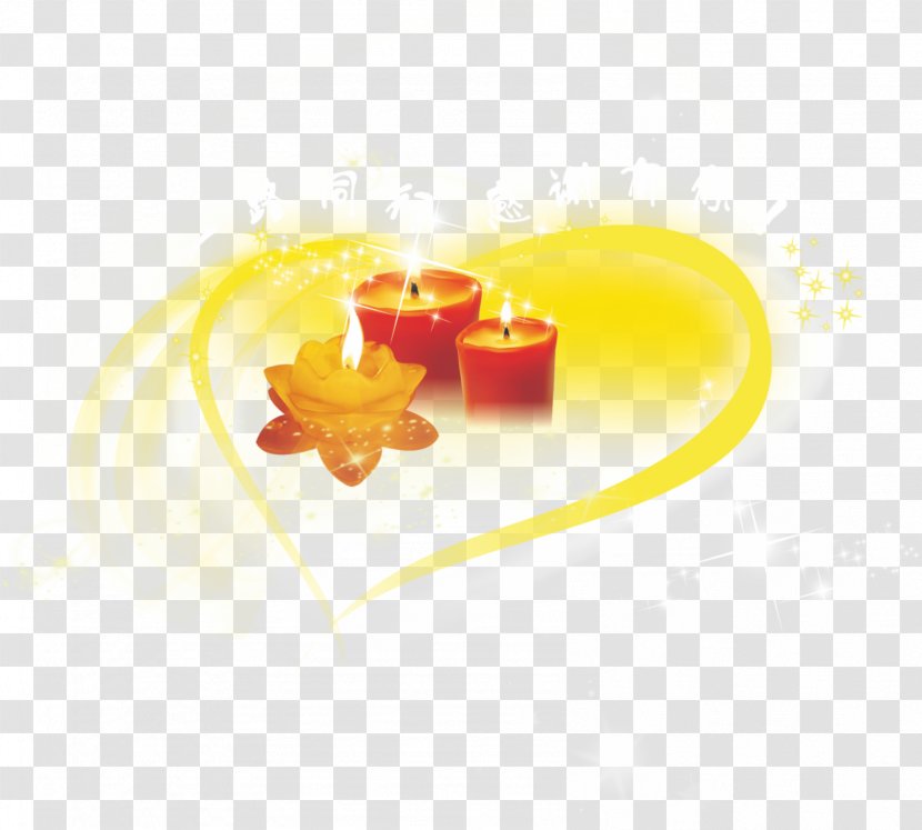 Yellow Heart Fruit Wallpaper - Candle Transparent PNG