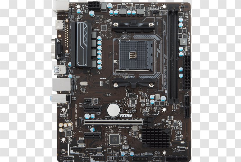 MSI A320M PRO-VH PLUS AMD A320 Socket AM4 Micro ATX Motherboard MicroATX - Electronic Device - Computer Transparent PNG