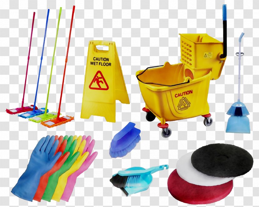 Floor Cleaning Mop Bucket Cart Janitor - Household Supply - Commercial Transparent PNG