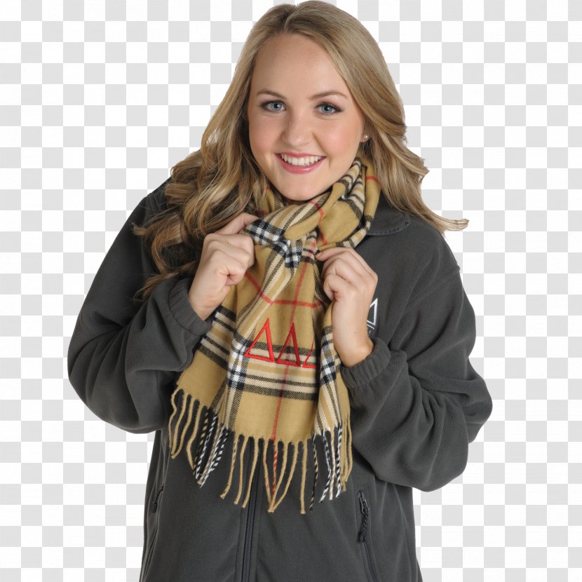 Tartan Scarf Neck Outerwear Stole - Shawl - Clothing Transparent PNG