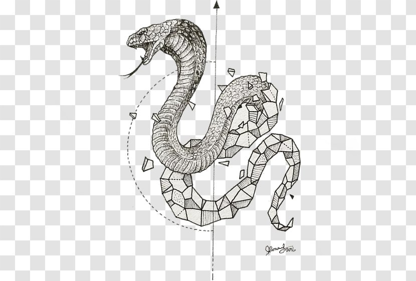 Rattlesnake Serpent Vipers Drawing - White - Tatuagens Transparent PNG