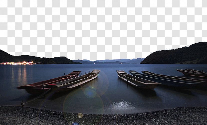 Lugu Lake West Daming - Calm - Moonlight Transparent PNG