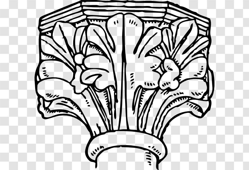 Gothic Architecture Decorated Period Clip Art - White - Cliparts Transparent PNG