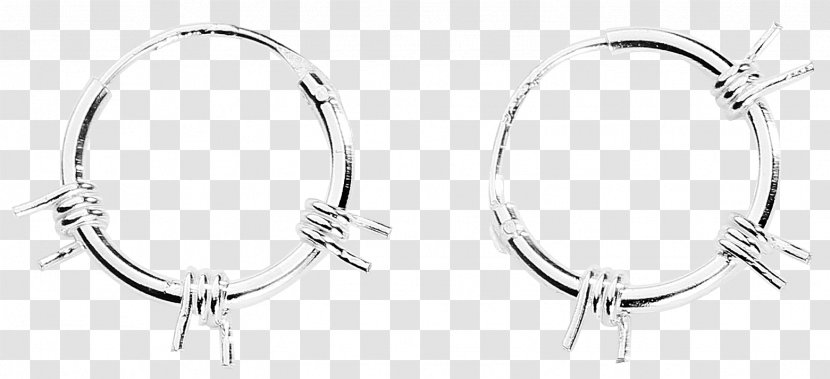 Earring Jewellery Silver Clothing Accessories - White - Barbwire Transparent PNG