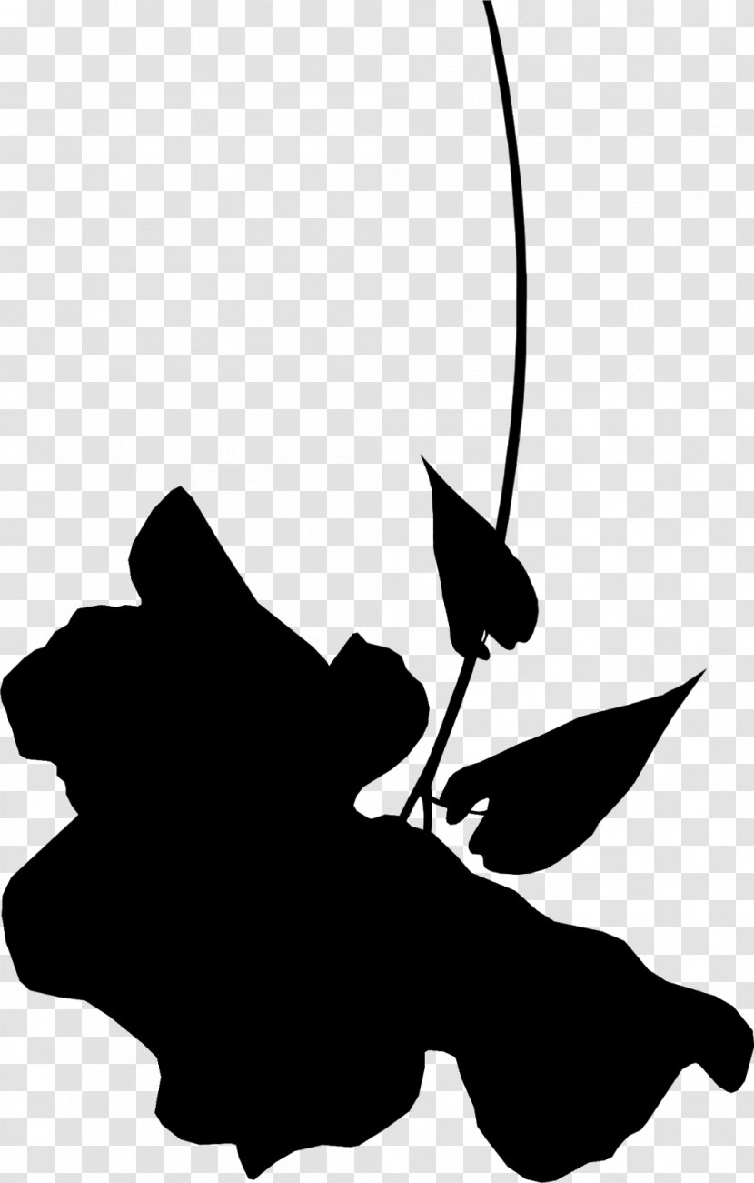 Clip Art Black & White - Tree - M Flower Silhouette Leaf Transparent PNG