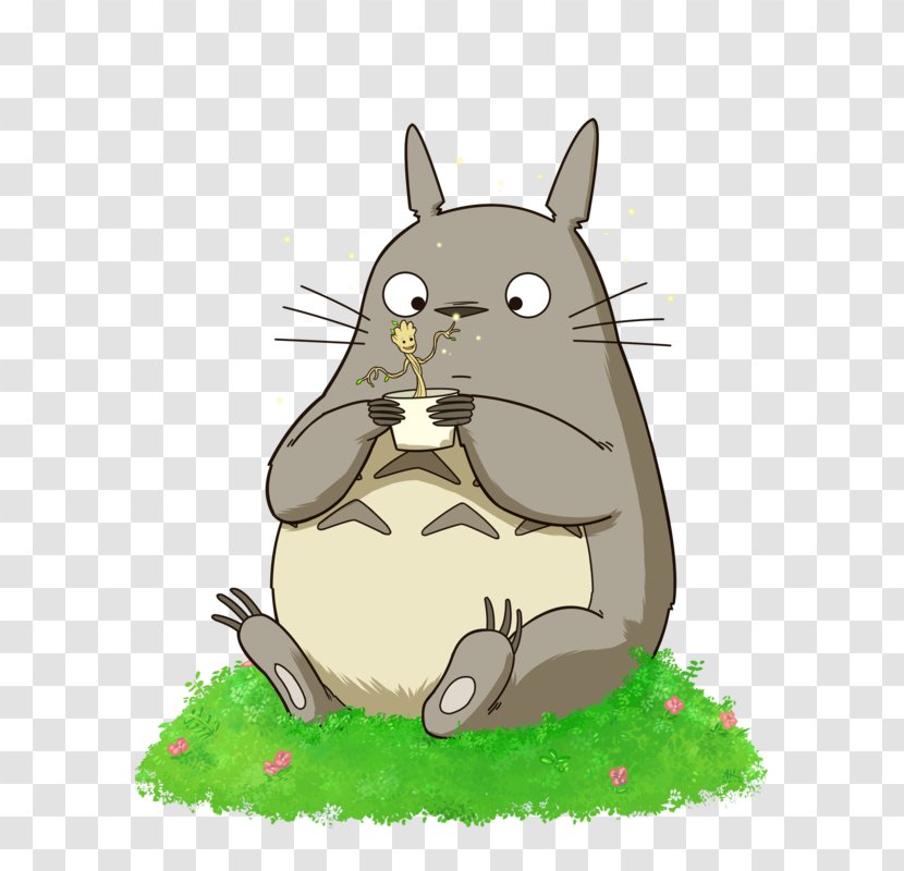Domestic Rabbit Cartoon Illustration Whiskers Computer Mouse - Hair Ball Totoro Transparent PNG